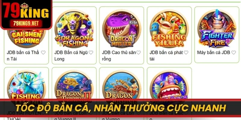 Tốc độ bắn cá, nhận thưởng cực nhanh khiến bet thủ say mê